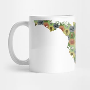 Florida State Map Board Games Mug